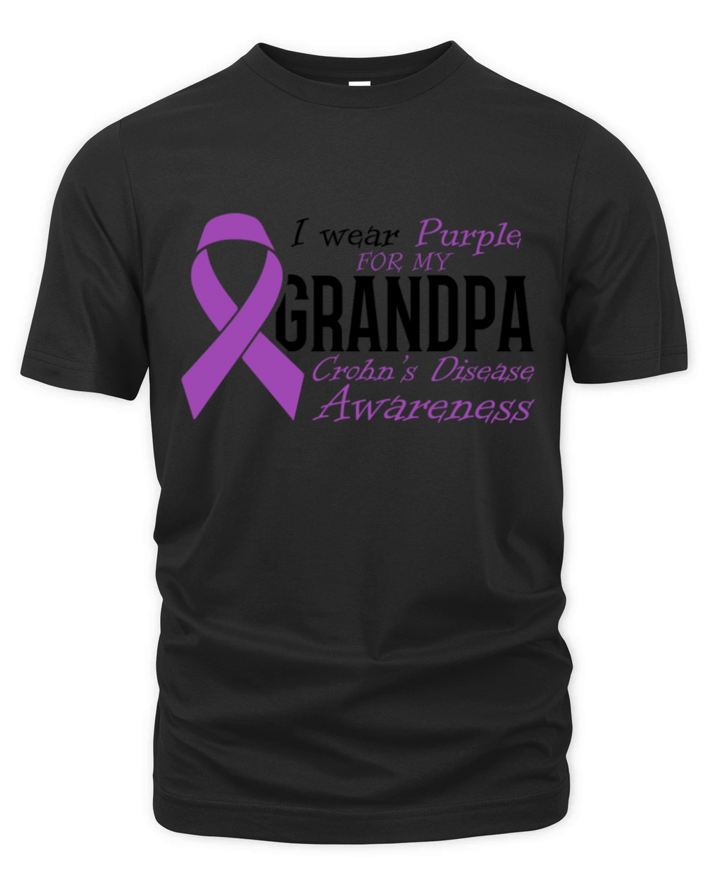 I Wear Purple For My Grandpa Crohns Disease Organic Unisex T-shirt