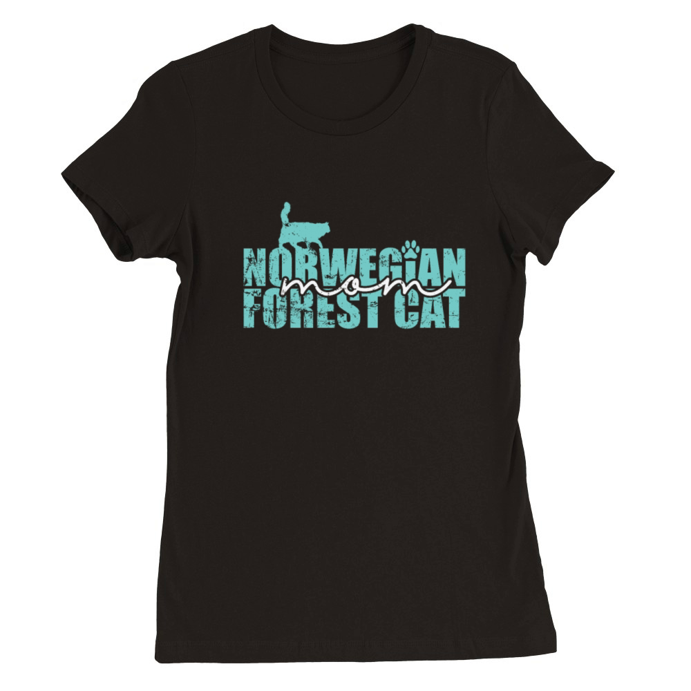 Norwegian Forest Cat Mom Pet Male Cat Premium Womens Crewneck T-shirt