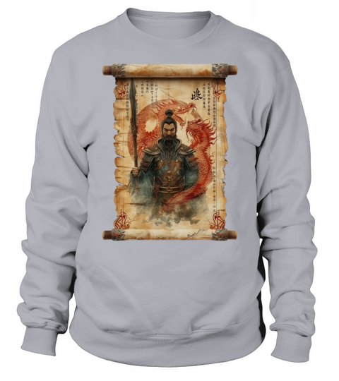 Retro Dragon Papyrus Scroll Japanese Art Sunset Sweatshirt Unisex