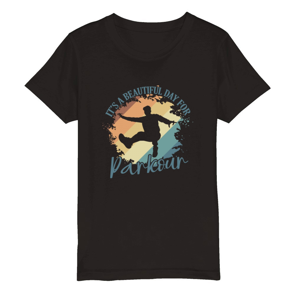 Its a beautiful Day for Parkour Sport Organic Kids Crewneck T-shirt