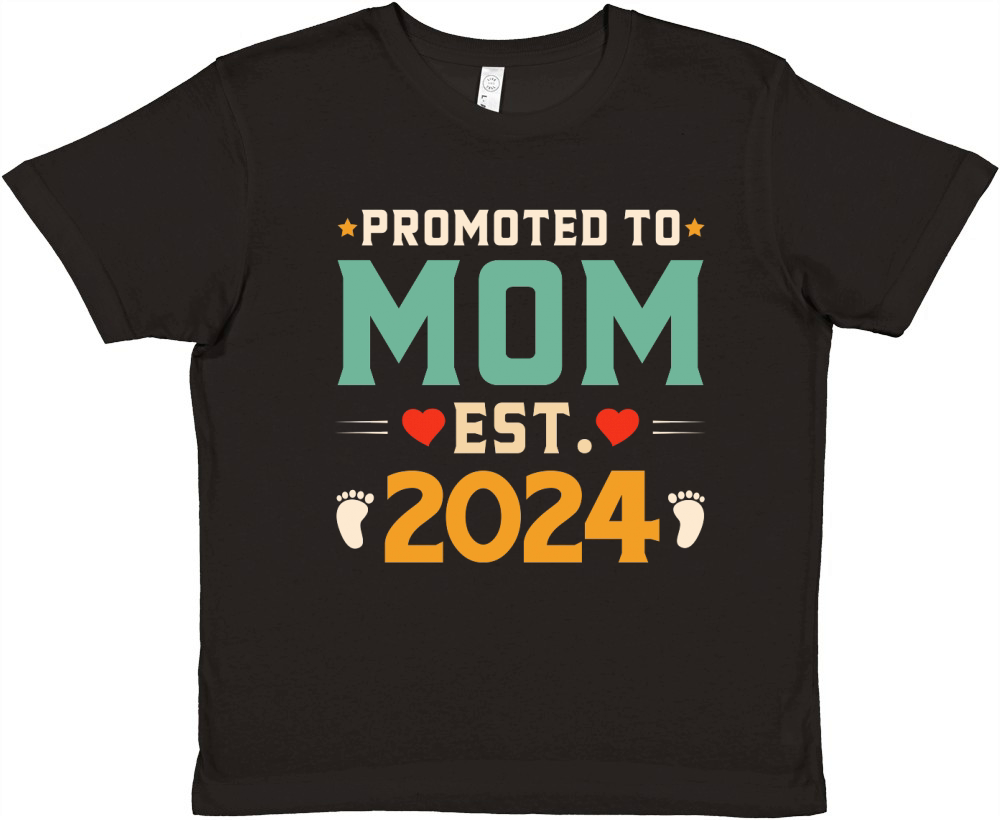 Mother day Promoted to Mom Est 2024 Premium Kids Crewneck T-shirt