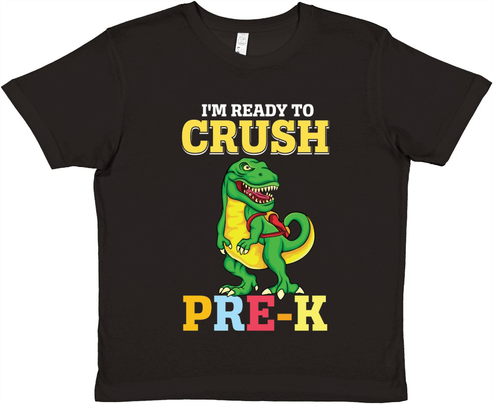 T rex Dinosaur Back to School Prek Premium Kids Crewneck T-shirt