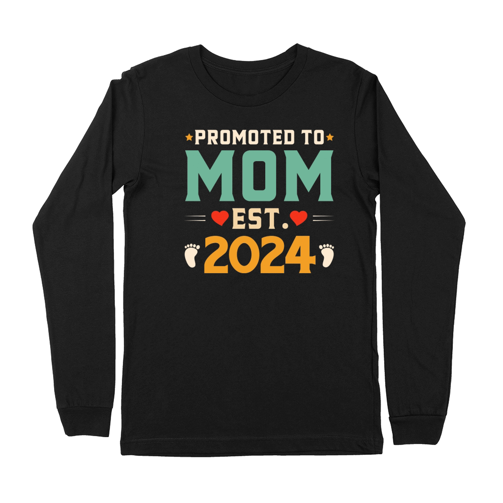 Mother day Promoted to Mom Est 2024 Premium Long Sleeve