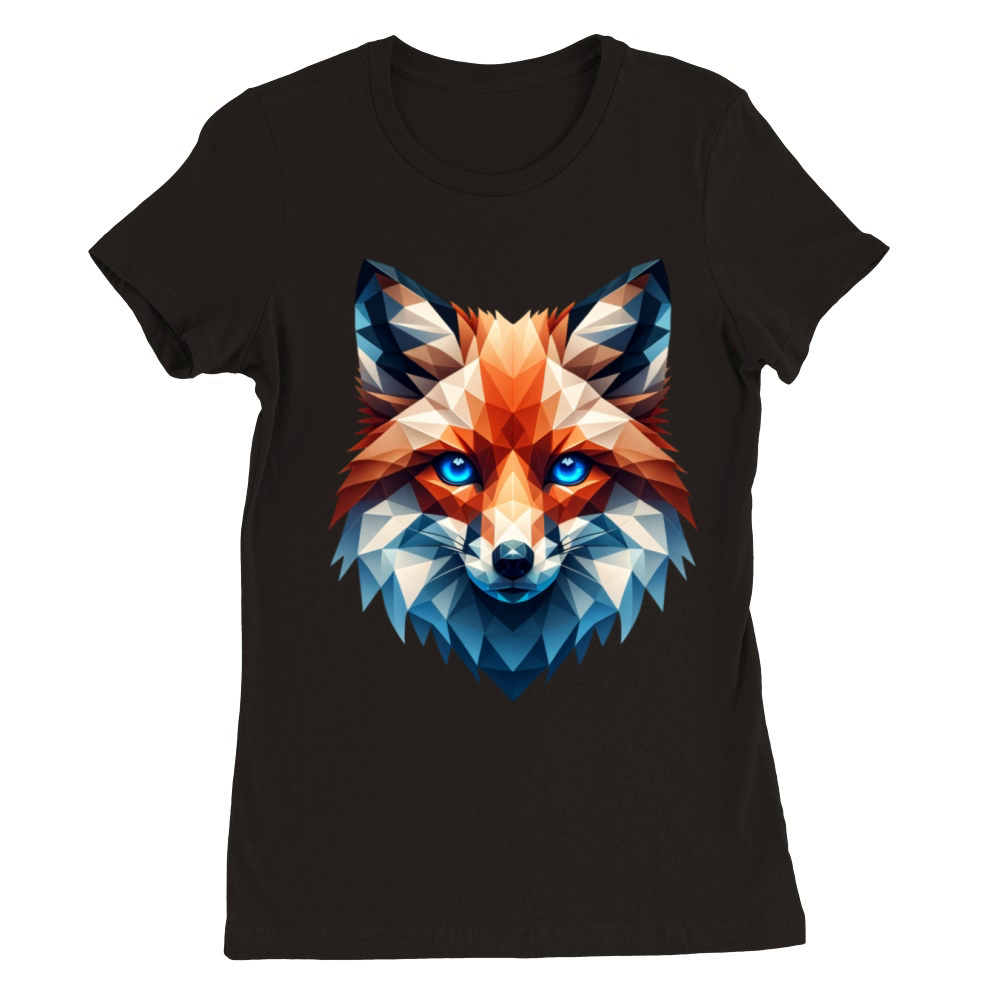 Red Fox Animal Wilderness Forest Design Premium Womens Crewneck T-shirt