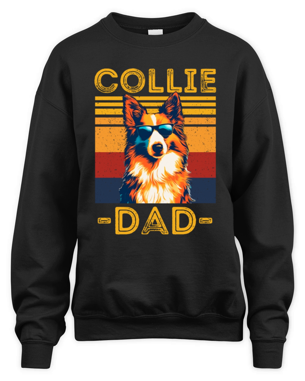 Collie dad retro Unisex Premium Crewneck Sweatshirt