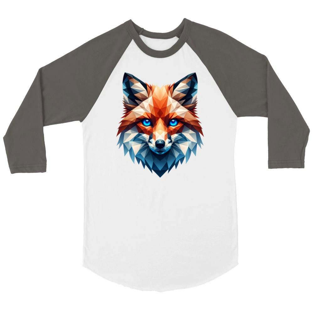 Red Fox Animal Wilderness Forest Design Unisex ¾ sleeve Raglan T-shirt