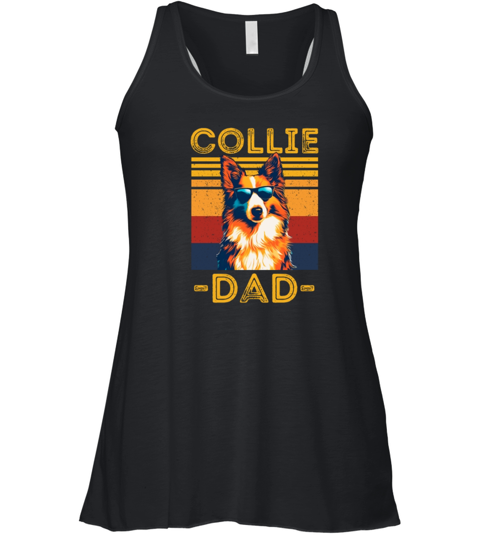 Collie dad retro Women's Flowy Tank Top