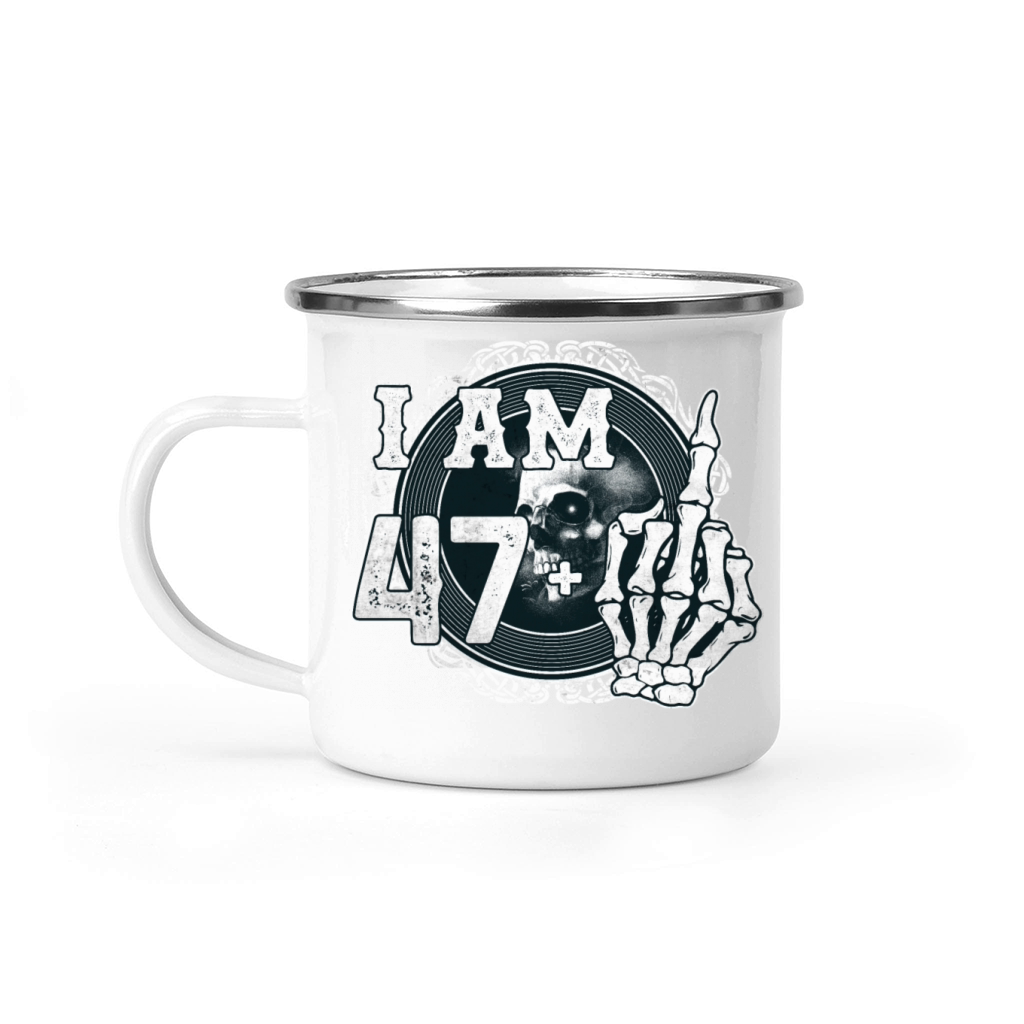 Im 47 plus 1 middle finger Skull funny 48th Camping Mug
