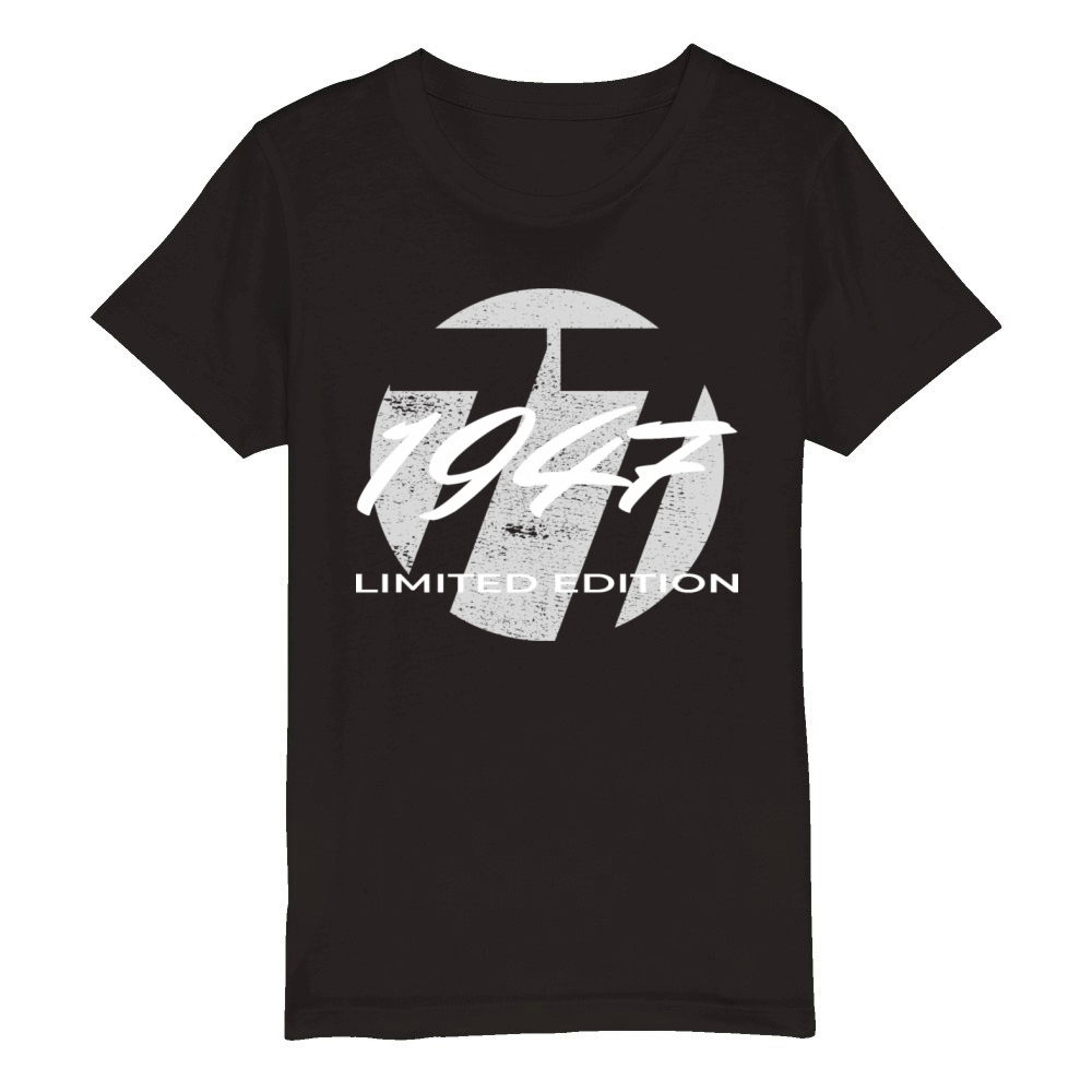 77th birthday men women 77 years 1947 vintage Organic Kids Crewneck T-shirt