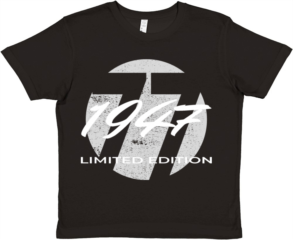 77th birthday men women 77 years 1947 vintage Premium Kids Crewneck T-shirt