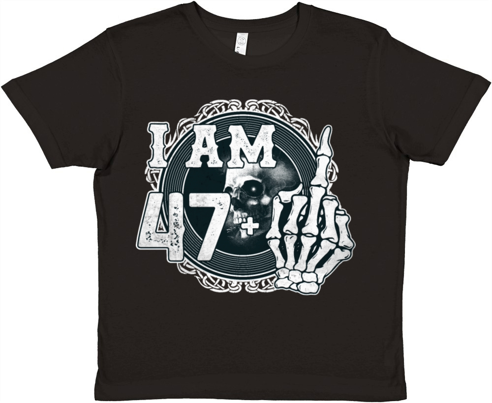 Im 47 plus 1 middle finger Skull funny 48th Premium Kids Crewneck T-shirt