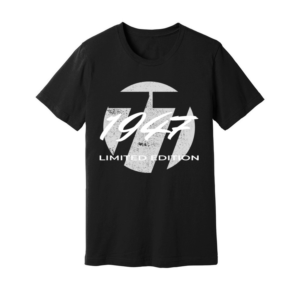 77th birthday men women 77 years 1947 vintage Unisex Jersey Tee