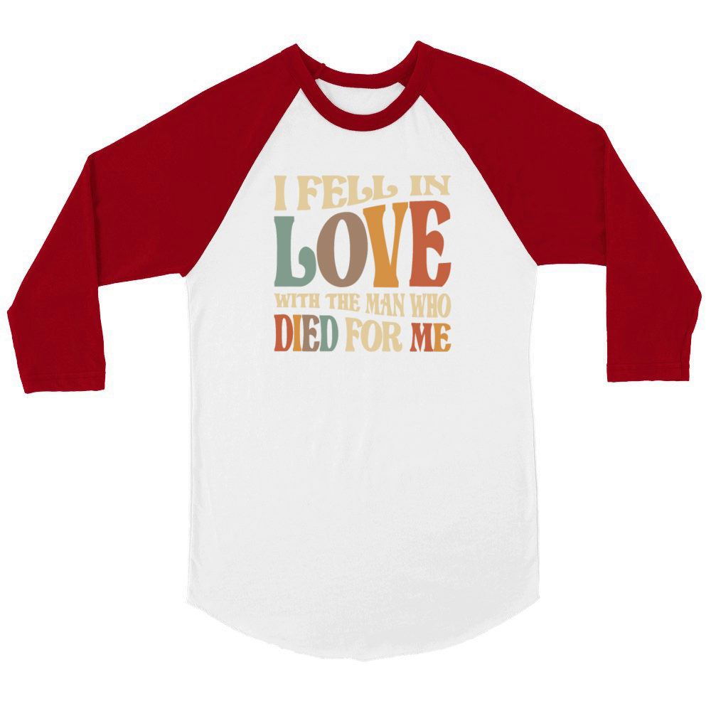 Love Found in Sacrifice - Christian Quote Unisex ¾ sleeve Raglan T-shirt