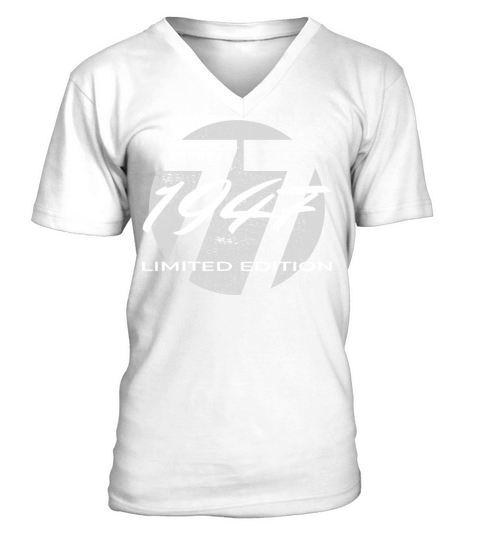 77th birthday men women 77 years 1947 vintage V-Neck T-shirt