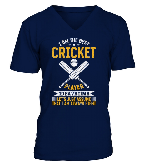 Cricket Game Cricketing I am the best Cricket play V-Neck T-shirt
