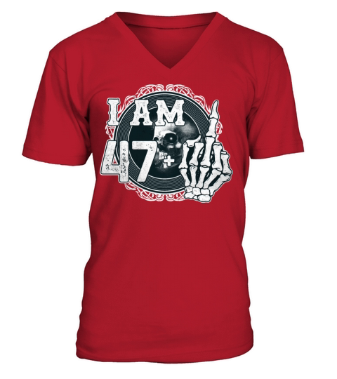 Im 47 plus 1 middle finger Skull funny 48th V-Neck T-shirt