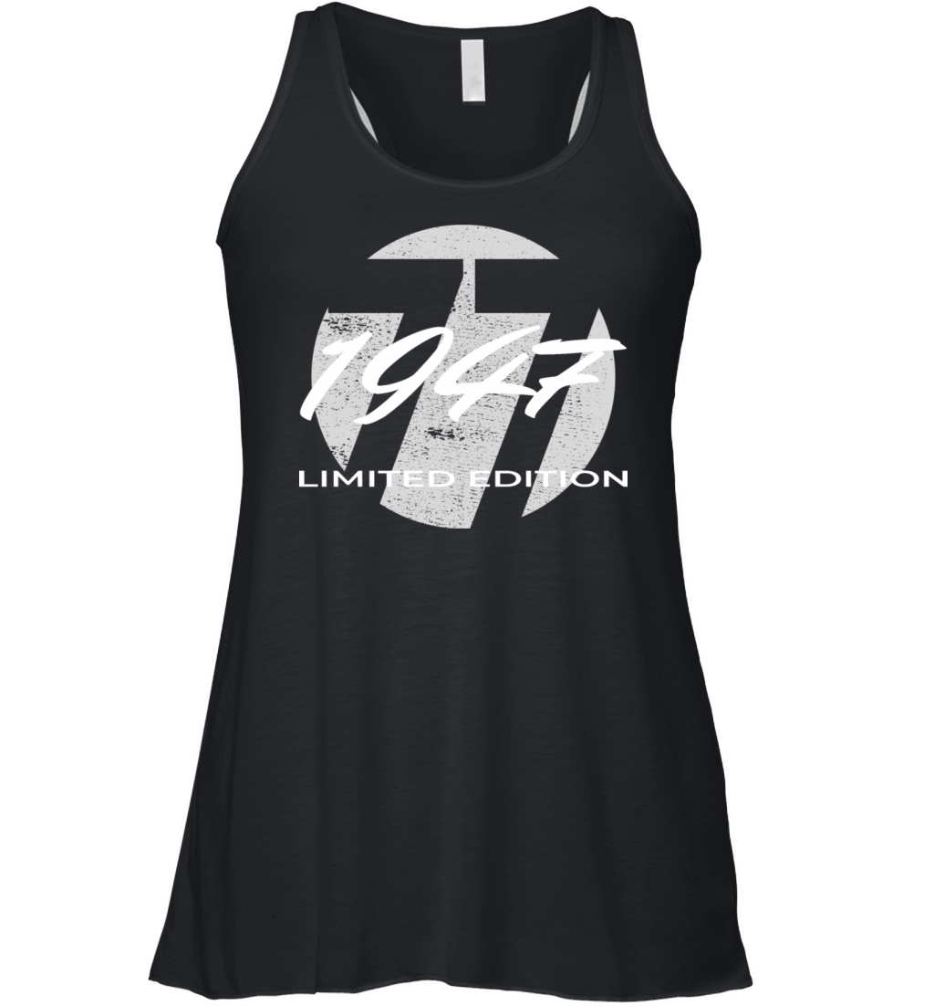 77th birthday men women 77 years 1947 vintage Women's Flowy Tank Top