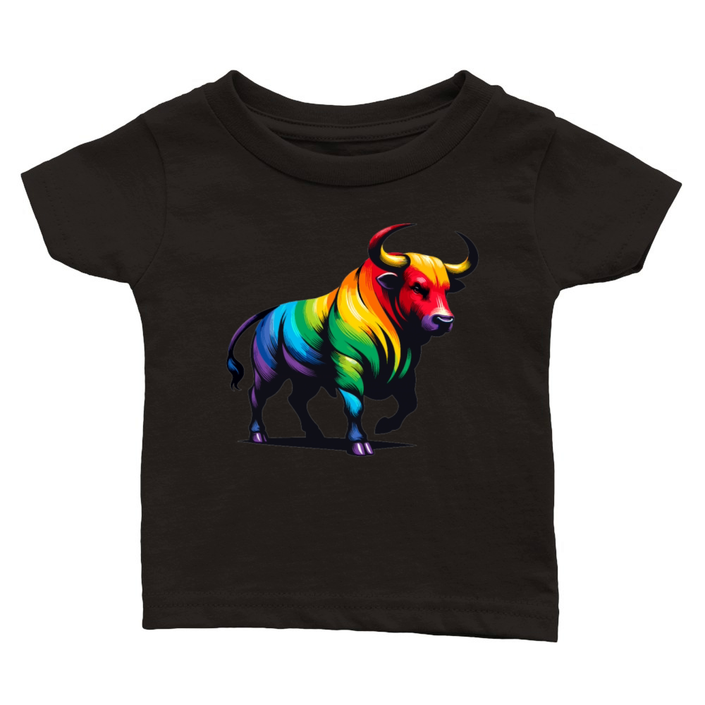 Taurus Zodiac Star Sign Vivid Rainbow Design Classic Baby Crewneck T-shirt