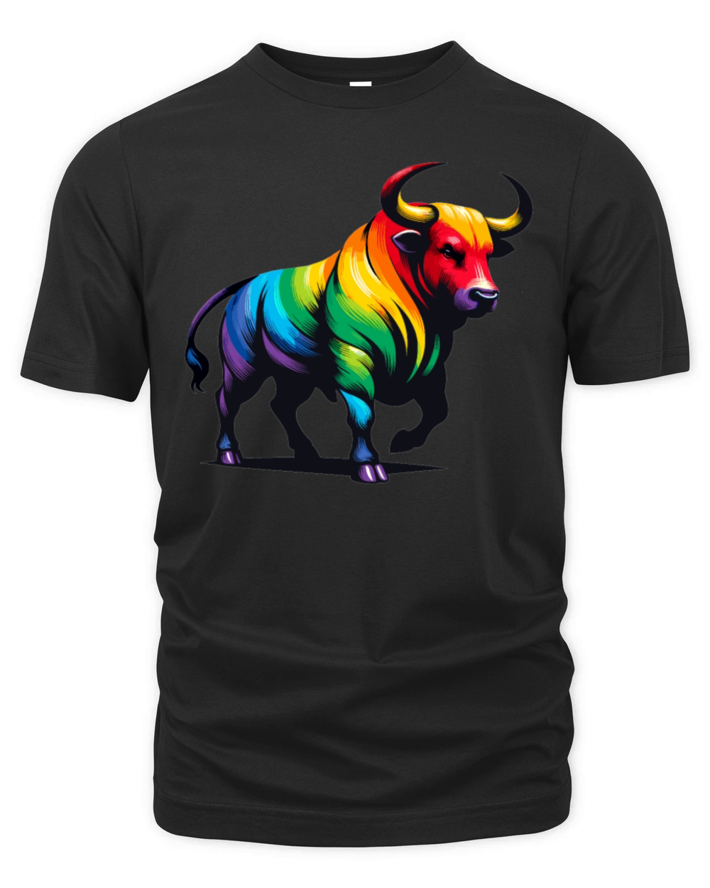 Taurus Zodiac Star Sign Vivid Rainbow Design Organic Unisex T-shirt