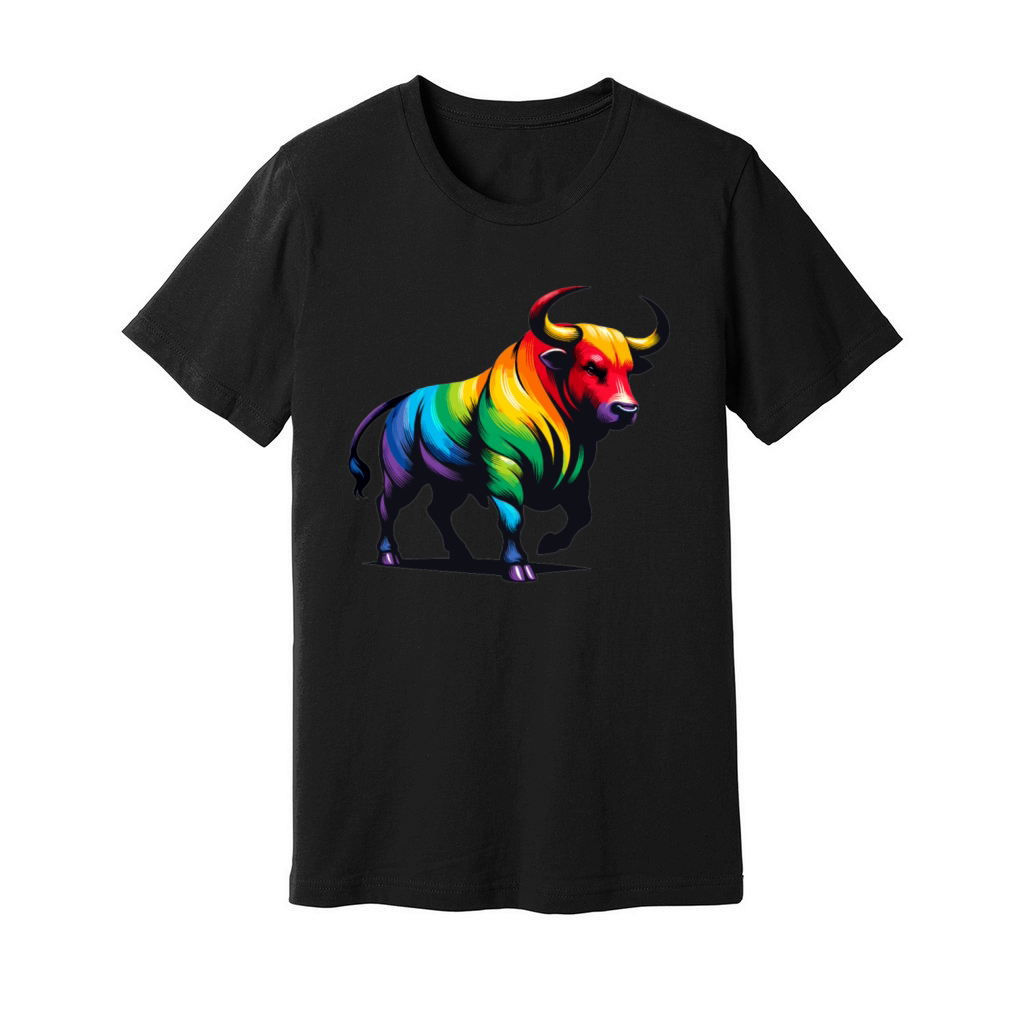 Taurus Zodiac Star Sign Vivid Rainbow Design Unisex Jersey Tee
