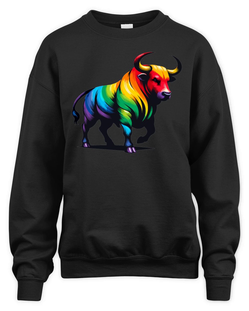 Taurus Zodiac Star Sign Vivid Rainbow Design Unisex Premium Crewneck Sweatshirt