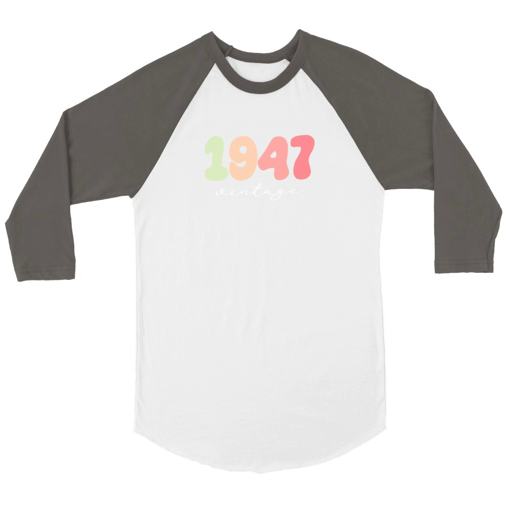Birthday 1947 Vintage Unisex ¾ sleeve Raglan T-shirt