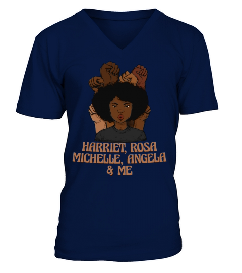 Melanin Black Pride Harriet Rosa Angela Michelle V-Neck T-shirt