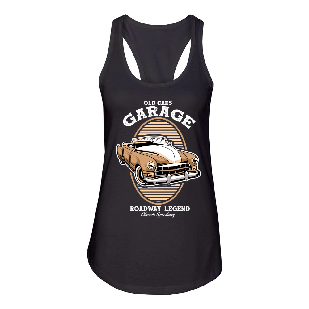 Classic Car Old Cars Garage Women's Racerback Tank