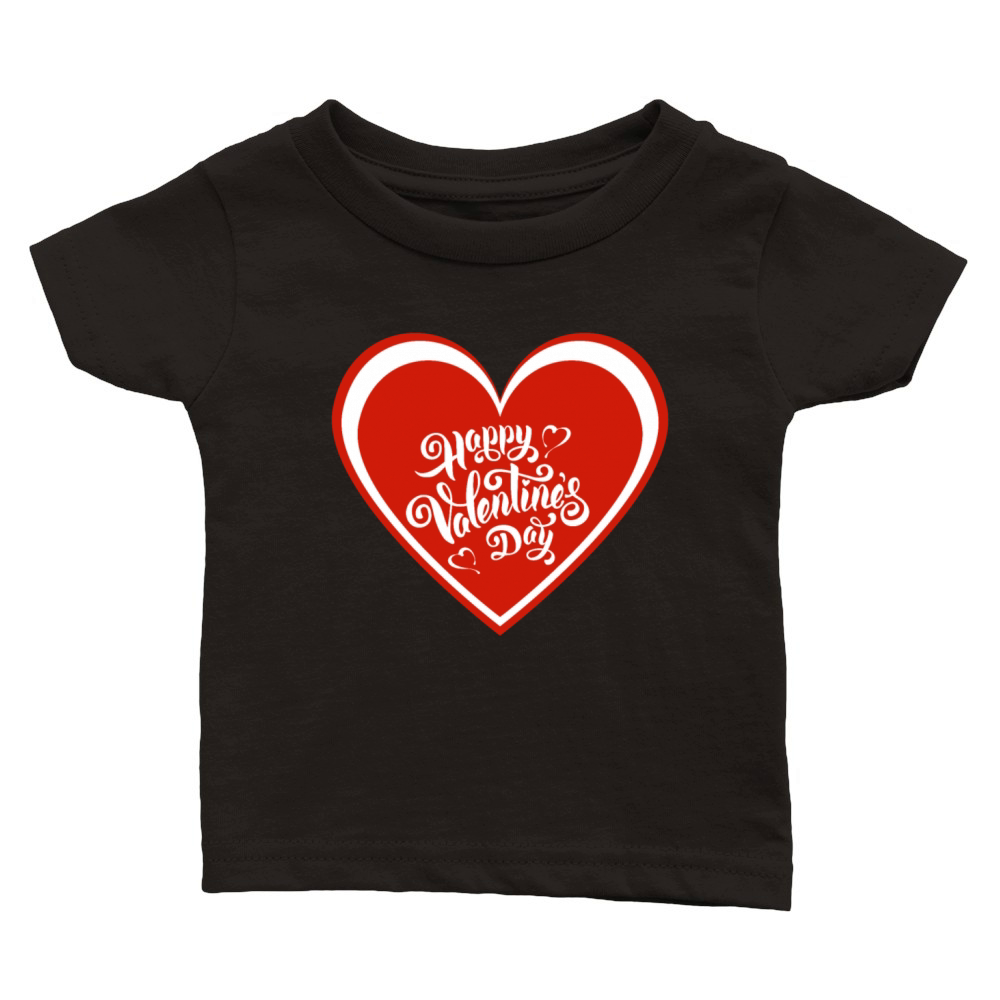 Hearts Love February Valentines Day February 14 Classic Baby Crewneck T-shirt