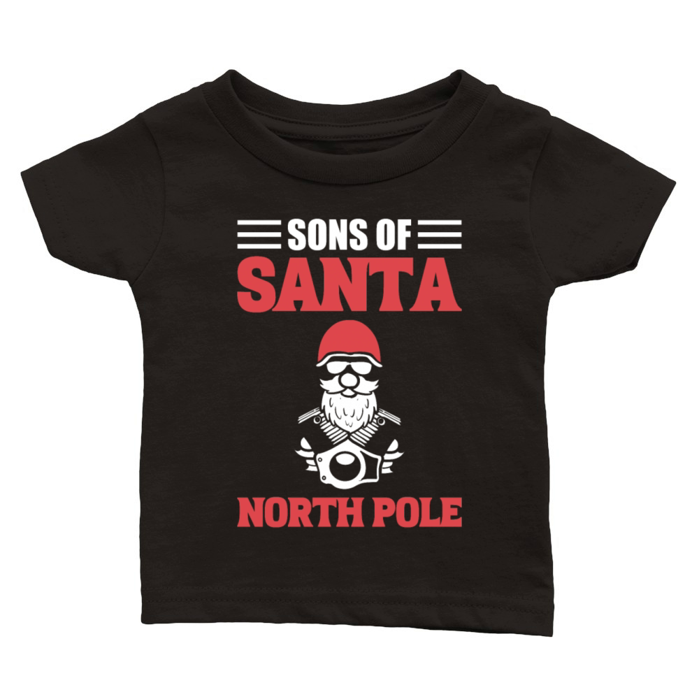 Sons Of Santa North Pole Motorcycle Rider Classic Baby Crewneck T-shirt