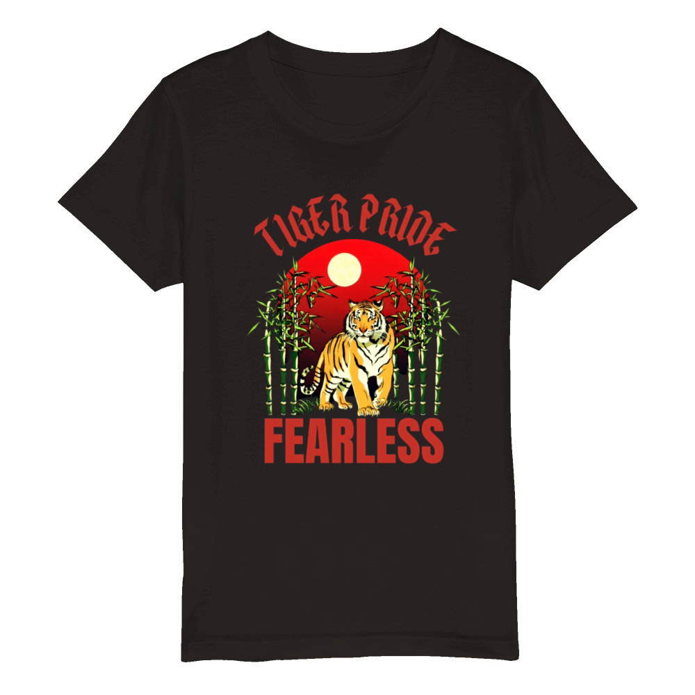 Tiger Pride Fearless Organic Kids Crewneck T-shirt