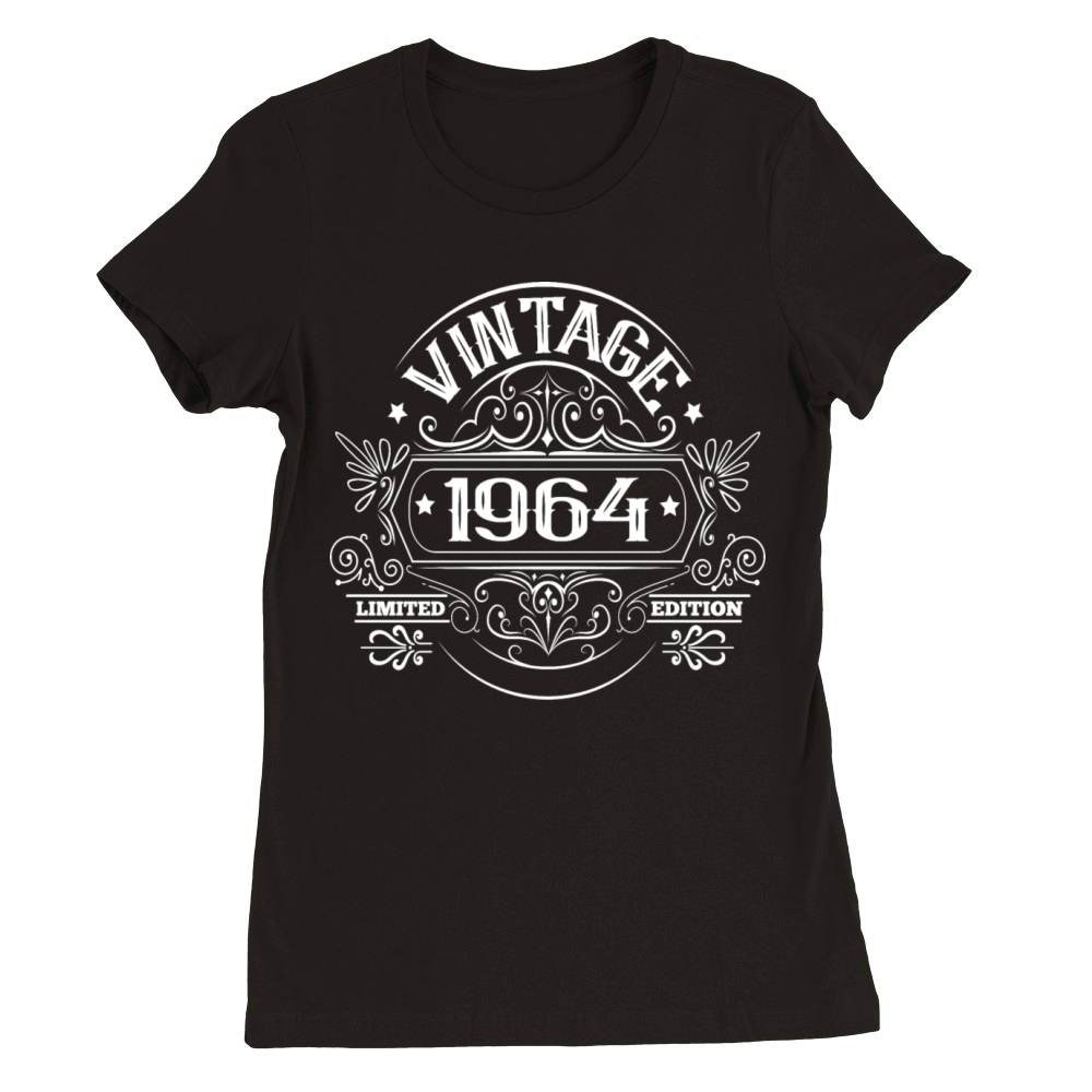 Vintage 1964 Birthday Sayings Retro Ornaments Premium Womens Crewneck T-shirt