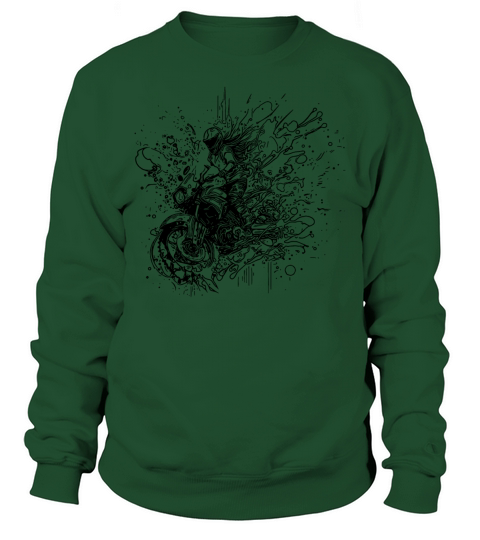 Motorcyclist Bike Splash Style Dream Drawing Sweatshirt Unisex