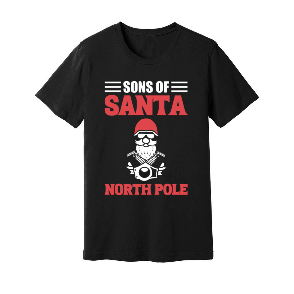 Sons Of Santa North Pole Motorcycle Rider Unisex Jersey Tee