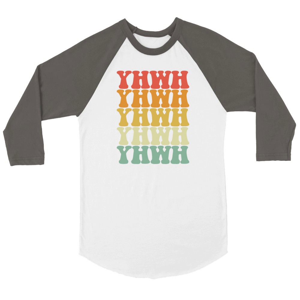 Yahweh Retro Christian Faith Believer Hebrew YHWH Unisex ¾ sleeve Raglan T-shirt