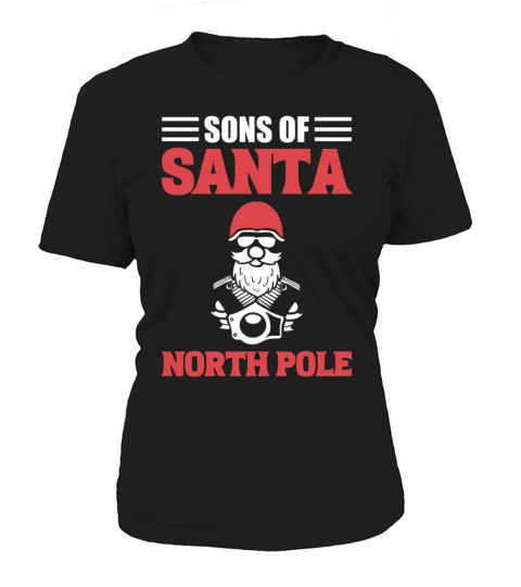Sons Of Santa North Pole Motorcycle Rider Women's T-Shirt