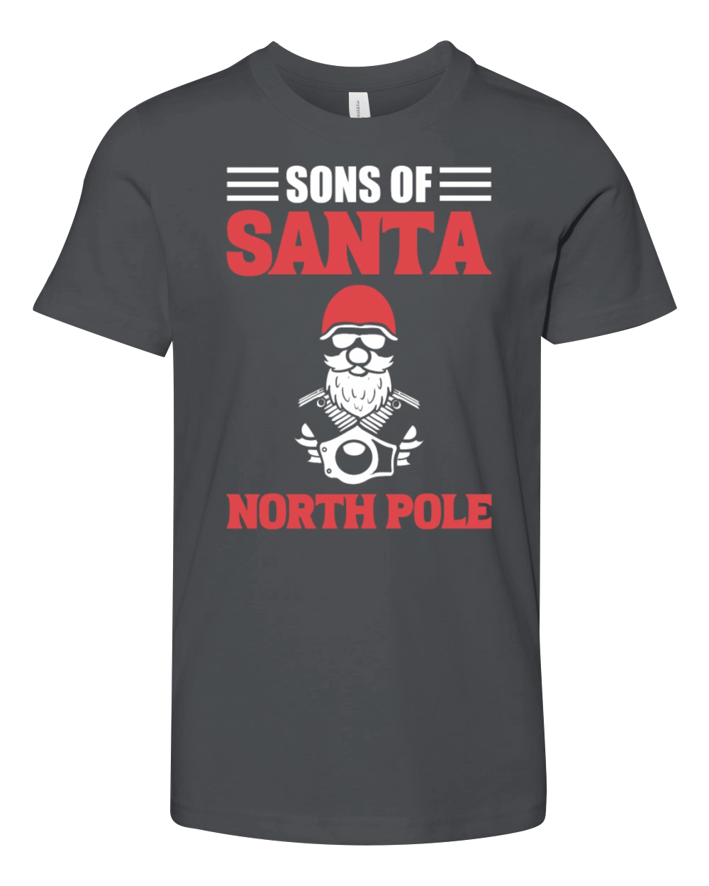 Sons Of Santa North Pole Motorcycle Rider Youth Unisex Jersey Tee