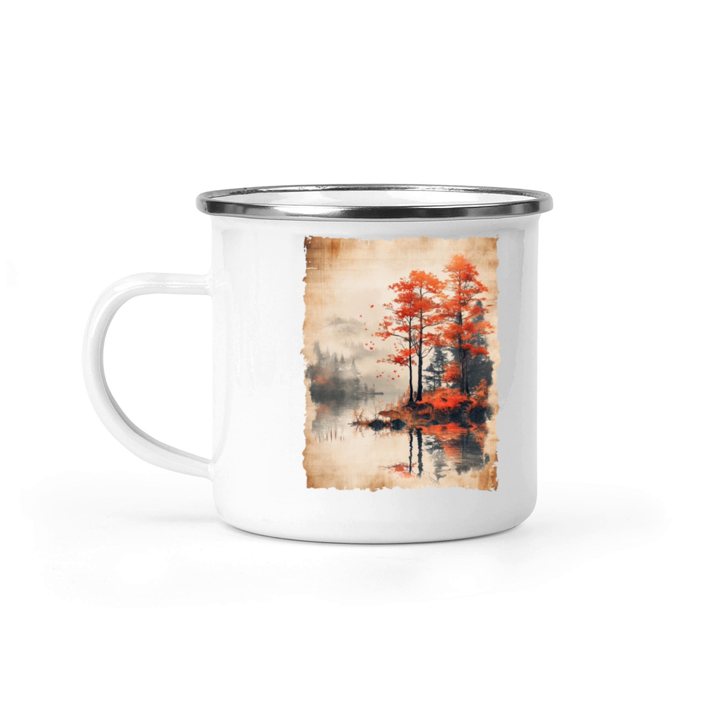 Classic Scenery Papyrus Scroll Onsen Japanese Art Camping Mug