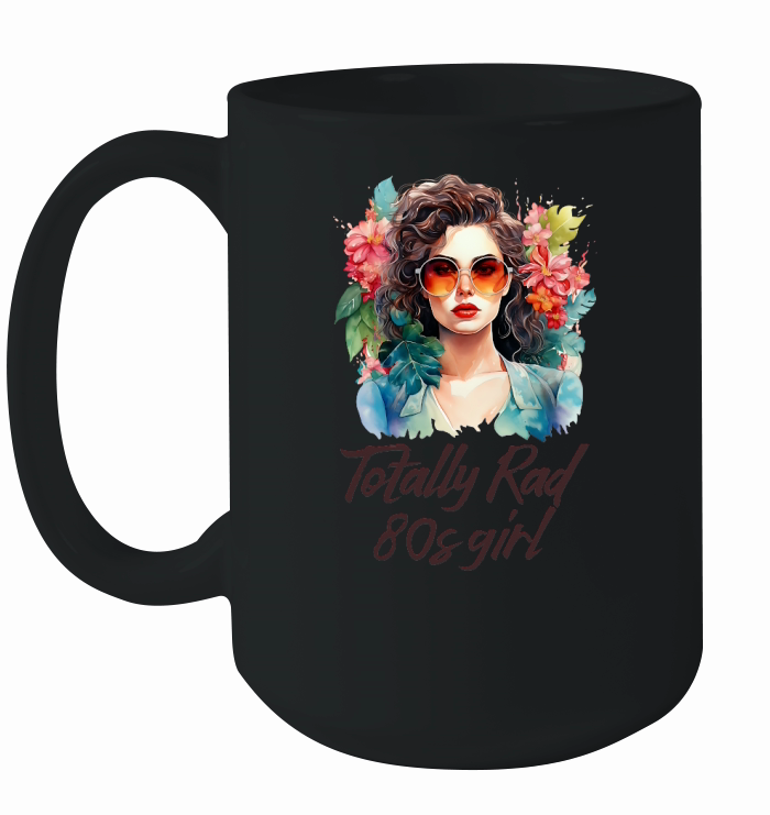 Totally Rad 80s Girl Retro Vibes Flower Ceramic Mug