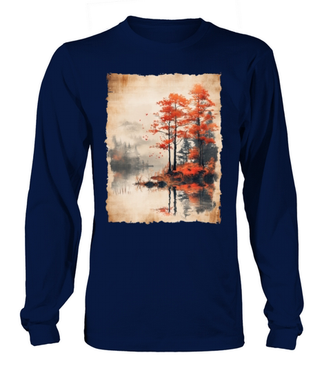 Classic Scenery Papyrus Scroll Onsen Japanese Art Long sleeved Unisex