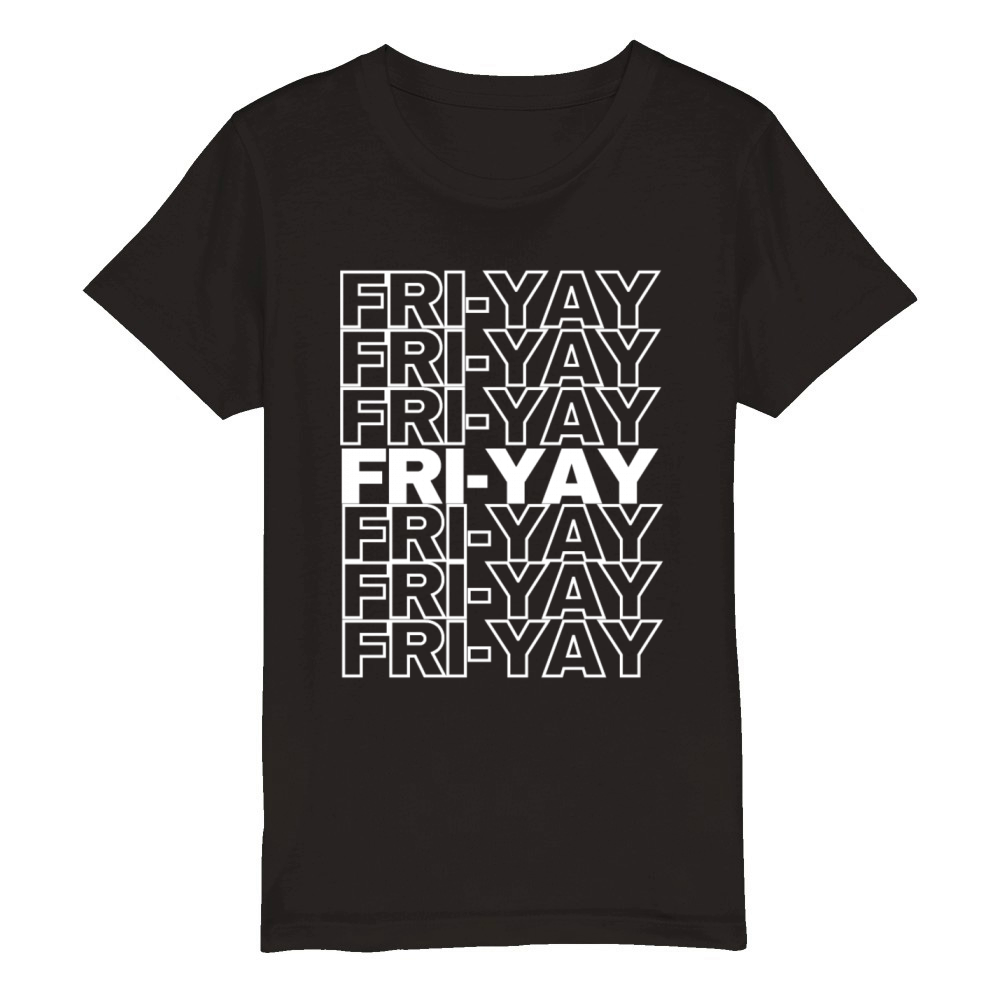 Fri Yay Teachers School Weekend Vibes Organic Kids Crewneck T-shirt