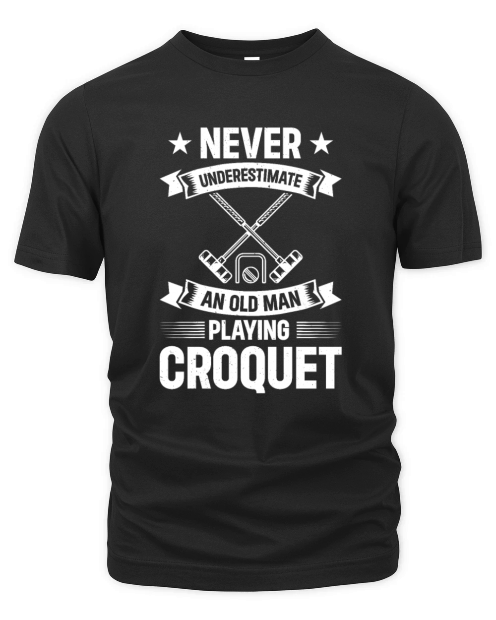 Never Underestimate An Old Man Playing Croquet Gra Organic Unisex T-shirt