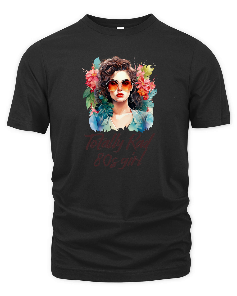 Totally Rad 80s Girl Retro Vibes Flower Organic Unisex T-shirt