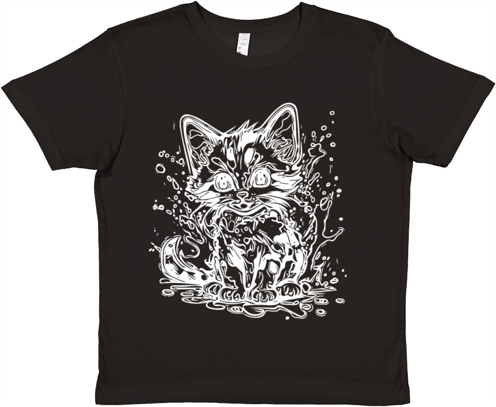 Cute Cuddly Cat In Graffiti Tattoo Style Premium Kids Crewneck T-shirt