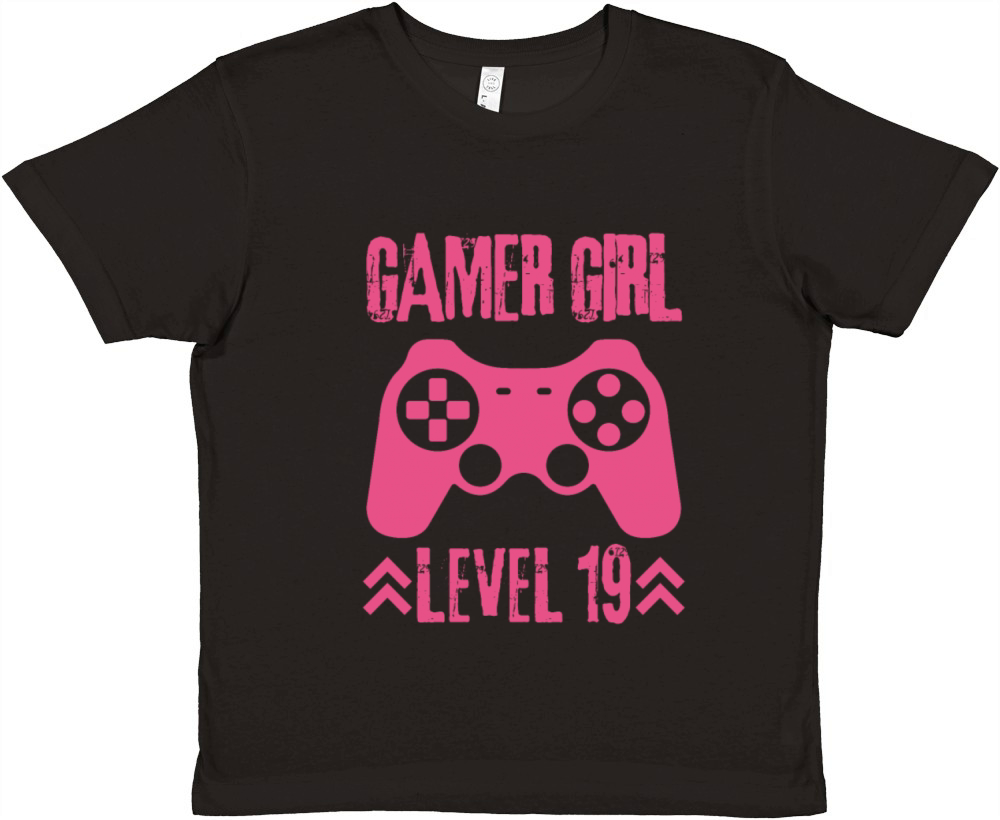 Gamer Girl 19 Birthday Premium Kids Crewneck T-shirt