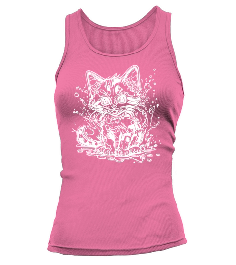 Cute Cuddly Cat In Graffiti Tattoo Style Tank top Woman