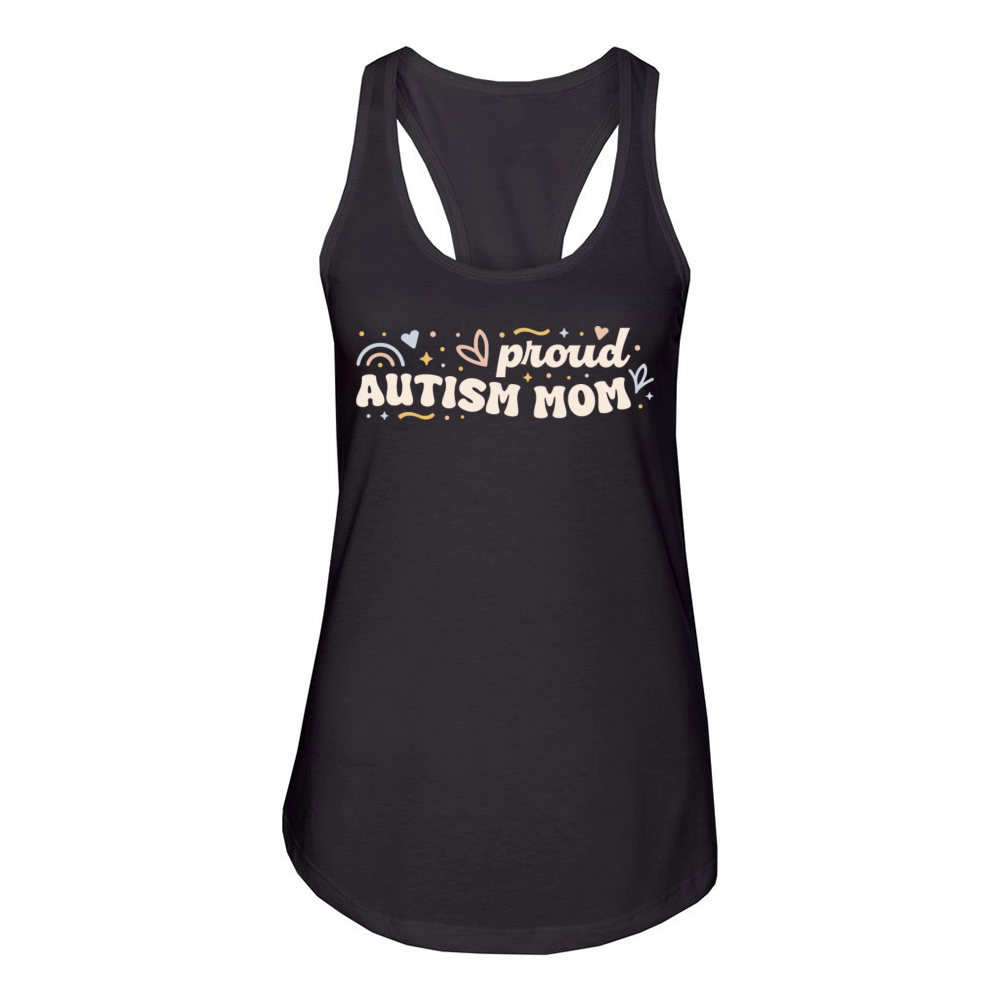 Proud autism mom Women's Racerback Tank