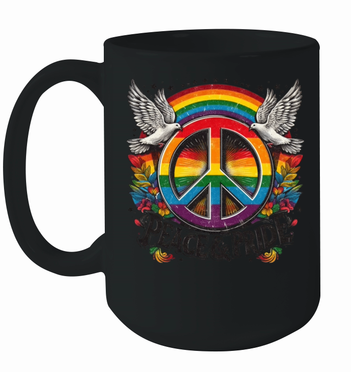 LGBT Pride Month Peace and Pride Design Ceramic Mug