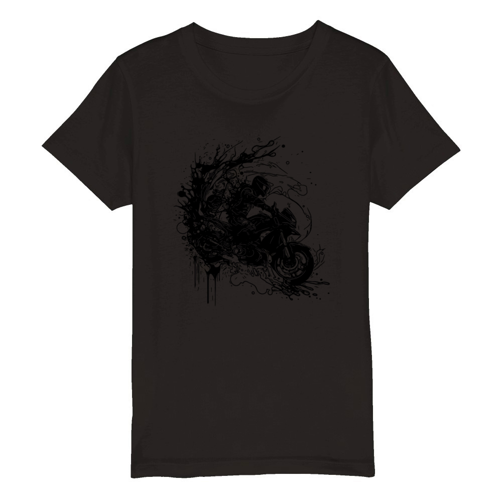 Terrain Wave Motorcycle Sport Motorcycle Splash Organic Kids Crewneck T-shirt