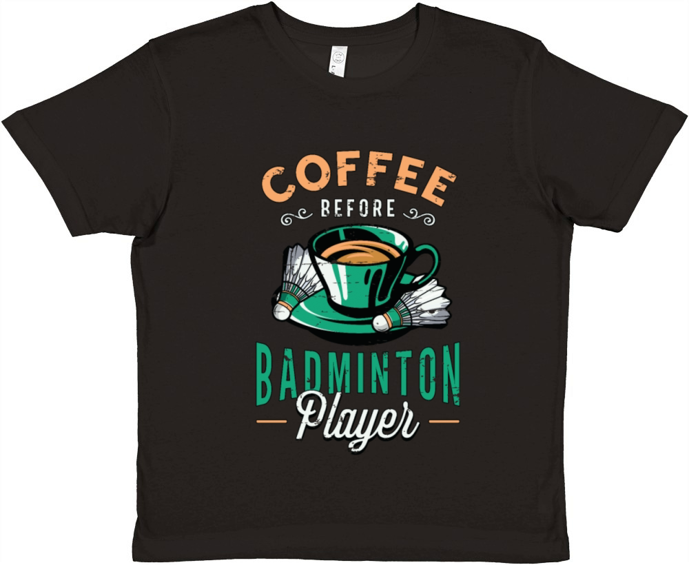 Badminton Player Coffee Racquets Coffee Lover Premium Kids Crewneck T-shirt